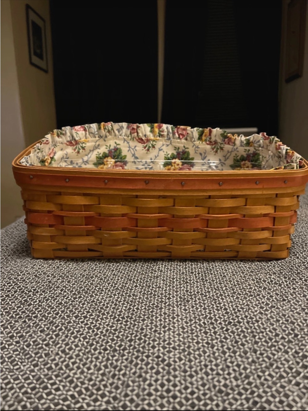 Longaberger Vanity organizer with fabric liner and 2 plastic liners